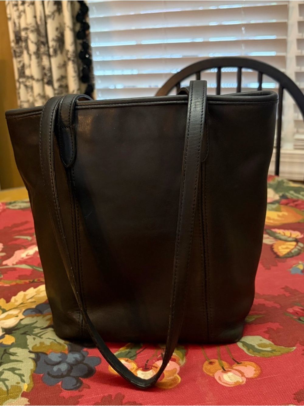 Coach Black Leather Shoulder Bag with Gold Hardware